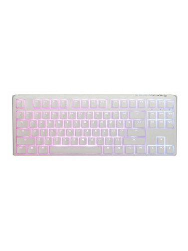  Mеханична клавиатура Ducky - One 3 Pure White TKL, Clear, RGB, бяла