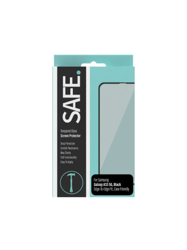 Стъклен протектор Safe за Samsung Galaxy A33 5G Case Friendly, Черен