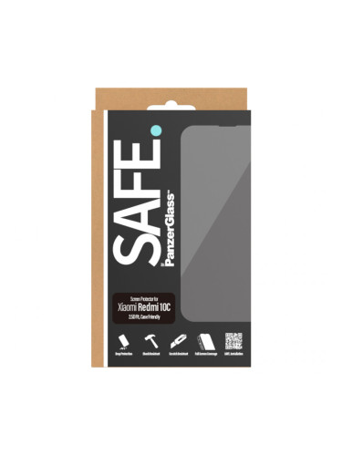 Стъклен протектор Safe за Xiaomi Redmi 10C / 12C CaseFriendly - Черен