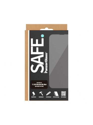 Стъклен протектор Safe за TCL30 SE/30E/305/306 - Черен