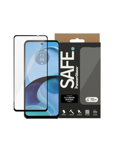 Стъклен протектор Safe за Motorola Moto G14 / G54 5G, UWF - Черен