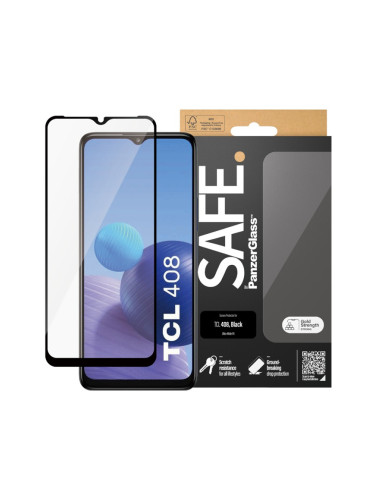 Стъклен протектор Safe за TCL 408 ,UWF - Черен