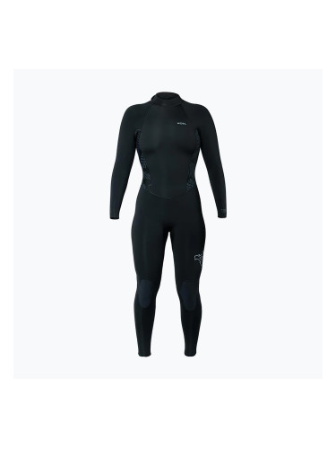 Дамски неопренов костюм за плуване Xcel Axis Back Zip 4/3 mm Full black/palm/monstera print