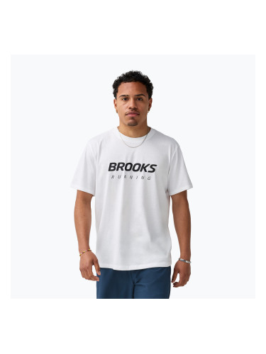 Мъжка тениска за бягане Brooks Graphic white/black