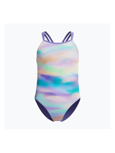 Детски цял бански костюм Speedo Printed Twinstrap purple fog