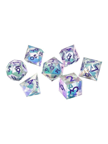  Комплект зарове GlassStaff - Liquid Core RPG Dice Set, Fantasia Fluid Electroplated (7 бр.)