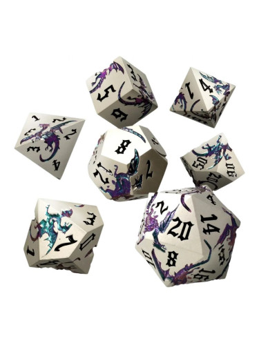  Комплект зарове GlassStaff - Metal RPG Dice Set, Elderwyrm (7 бр.)