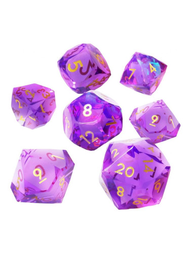  Комплект зарове GlassStaff - Sharp Edge Resin RPG Dice Set, Enchanta (7 бр.)