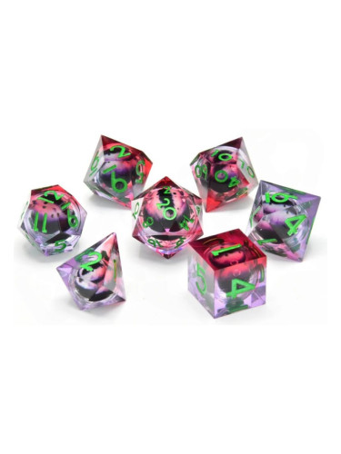  Комплект зарове GlassStaff - Floating Eye RPG Dice Set, Poison Ivy Vision (7 бр.)