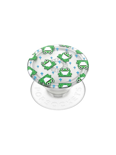 Оригинален попсокет PopSockets® PopGrip PlantCore 8 Bit Frogs, Многоцветен