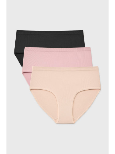 3PACK класически бикини RIB с по-висока талия