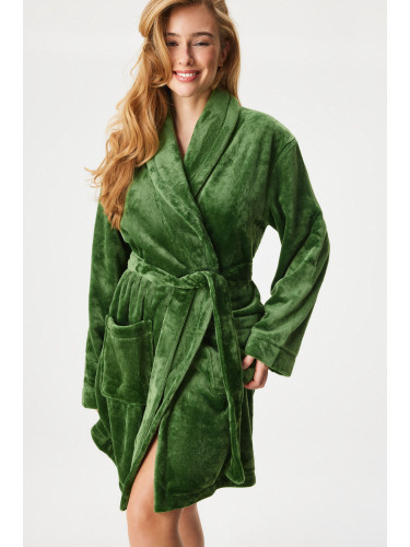 Топлещ халат DKNY Elm Green къс