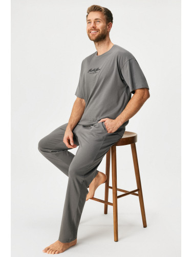 Памучна пижама JACK AND JONES JACClyde дълга