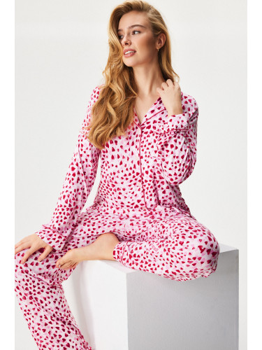 Пижама DKNY Multi Hearts дълга
