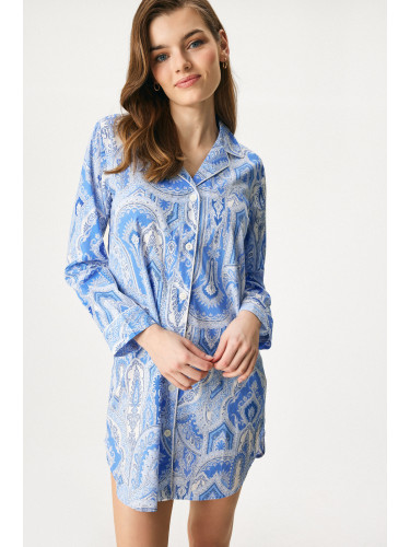 Дамска нощница Ralph Lauren Cotton Lawn къса