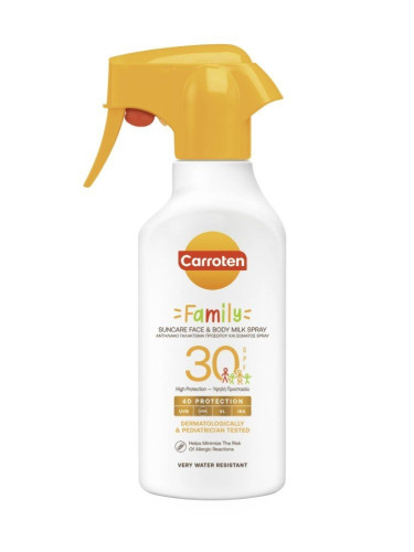 Carroten Family Carroten Слънцезащитно мляко за лице и тяло спрей SPF30