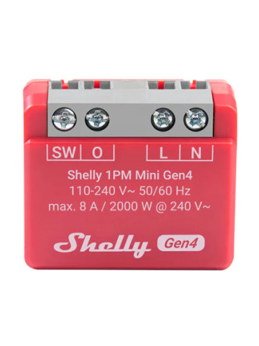 Wi-Fi Smart електромер, 230VAC, Shelly 1PM Mini Gen4, монофазен, 070809