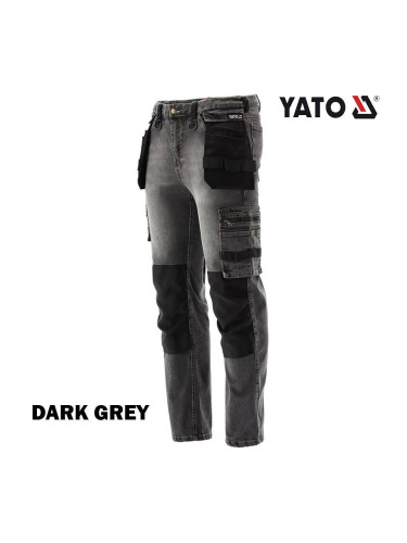 Работен панталон, еластичен, дънков, YATO Jeans Dark Grey, различни размери