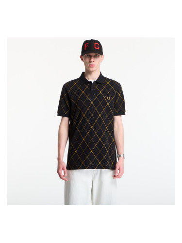 Тениска Fred Perry Argyle Print Fred Perry Shirt Black M