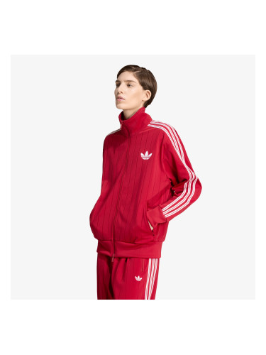 Суитшърт adidas Pinstripe Firebird Loose Tracktop Team Victory Red/ White/ Team Victory Red XL