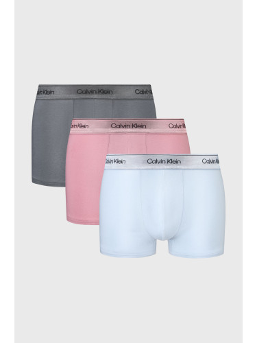 3PACK памучни боксерки Calvin Klein Icon Cotton Stretch Metalic