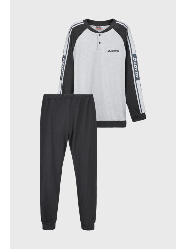 Мъжка oversize памучна пижама Trevino дълга