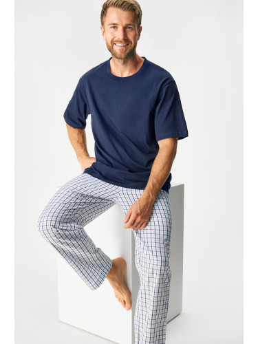 Памучна пижама JACK AND JONES JACFlorence дълга