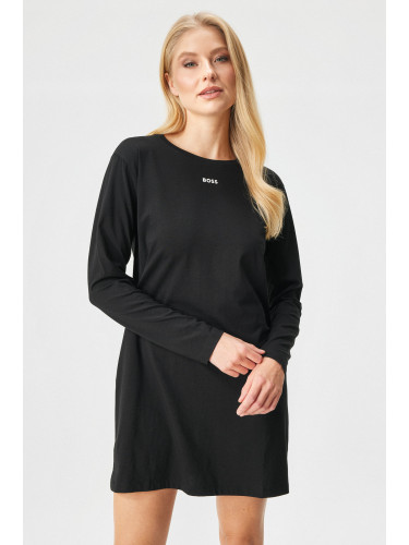 Памучна нощница BOSS Sleepshirt къса