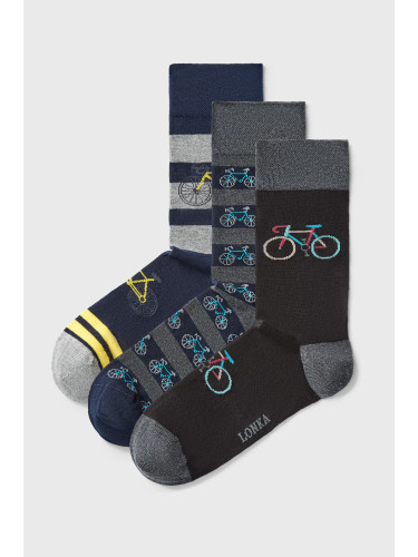 3PACK мъжки чорапи Debox Bike по-дълги
