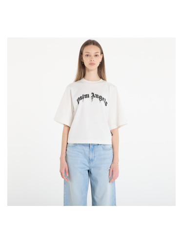 Тениска Palm Angels Curved Logo Boxy Tee Off White/ Black XS