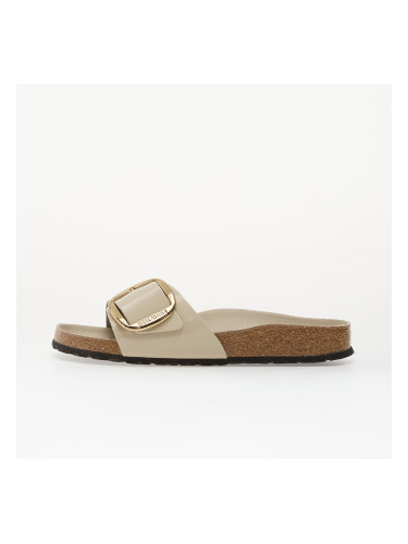 Birkenstock Madrid Big Buckle Natural Leather Patent Women High-Shine Oyster 40