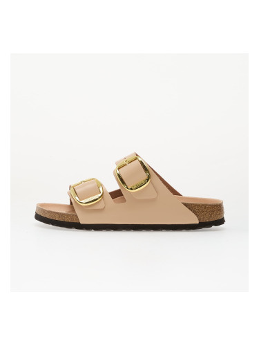 Birkenstock Arizona Big Buckle Natural Leather Patent Women High-Shine New Beige 36