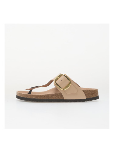 Birkenstock Gizeh Big Buckle Natural Leather Patent Women High-Shine New Beige 36