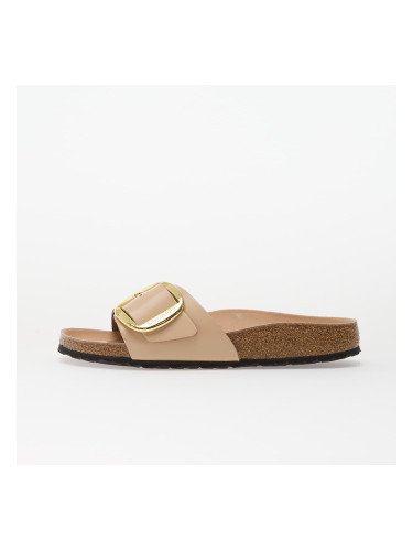 Birkenstock Madrid Big Buckle Natural Leather Patent Women High-Shine New Beige 36