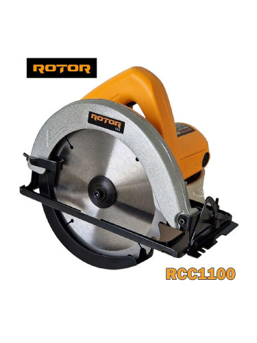 Циркуляр ръчен електрически ROTOR RCC1100, 1100W, 185 мм, 0-4500 об./мин