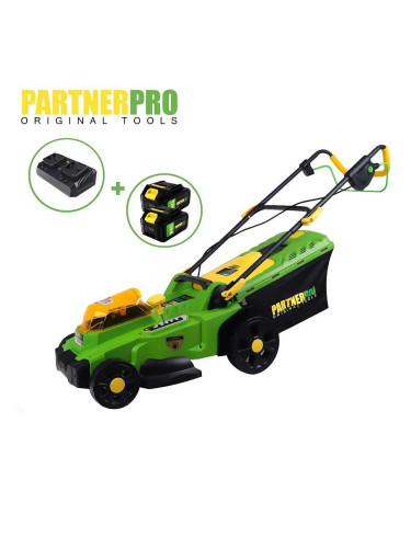Косачка акумулаторна PARTNERPRO PP8A110-J 40V, 2x4Ah, 37 см - с 35 л кош
