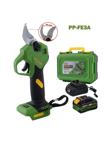 Ножица лозарска, акумулаторна, PARTNERPro PP-FE3A, 20V, 3Ah, 30 мм, безчетков мотор