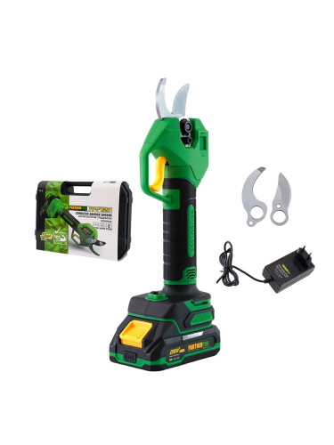 Ножица лозарска акумулаторна PARTNERPRO PP-FE2A 20V / 2Ah, 25 мм, безчетков мотор - в куфар