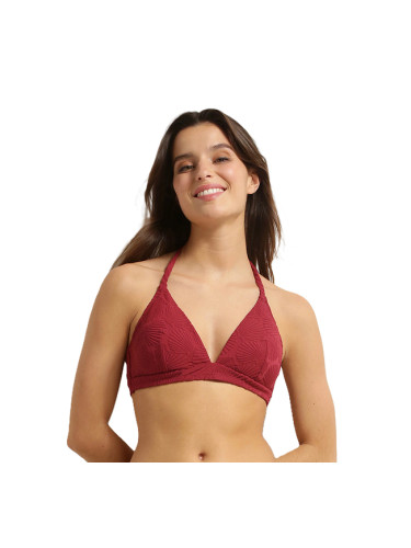 DIM SWIMWEAR SHELL TRIANGLE BRA - дамски бански, тъмночервен