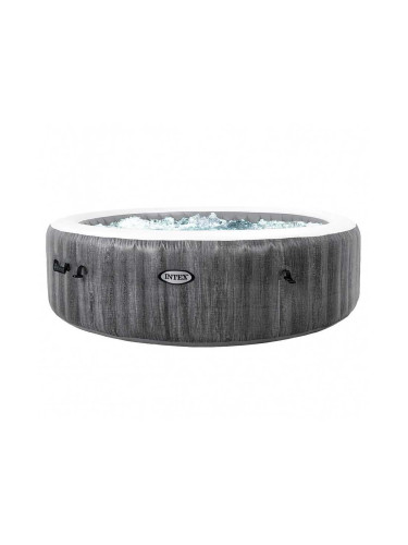 Джакузи надуваемо, 216x71 см, INTEX 28442I PureSpa Greywood Bubble Deluxe, с филтърна помпа, покривало, LED лампа и облегалки