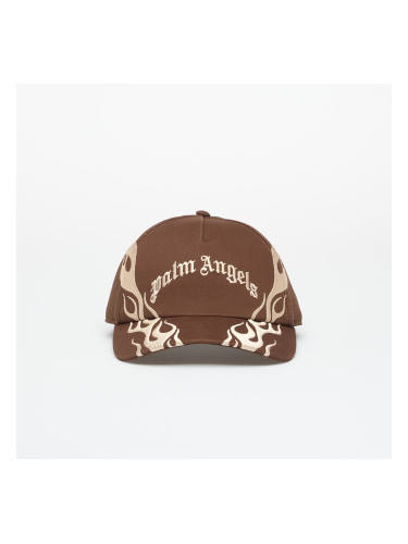 Шапка Palm Angels Flames Curved Logo Cap Brown/ Beige Universal