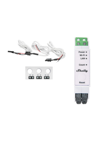 Wi-Fi Smart електромер, 230VAC, Shelly PRO 3EM-3CT63, трифазен, 268193