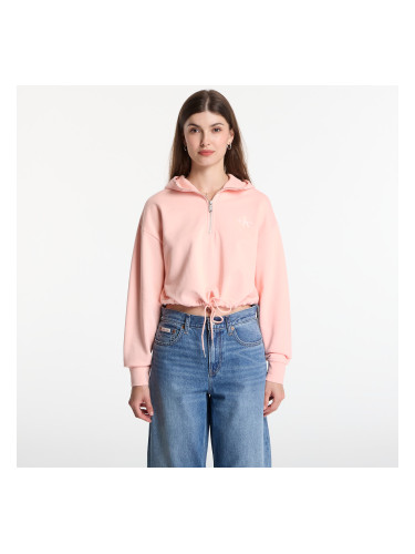 Суитшърт Calvin Klein Jeans Ls Monologo Terry Cropped Tie Hoodie Peachy Day XS