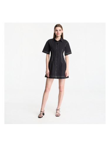 Облекло GAP Ss Fitted Mini Shirtdress Black L