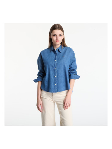 Риза Tommy Hilfiger Light Denim Boxy Shirt Ls Mid Blue Wash XS