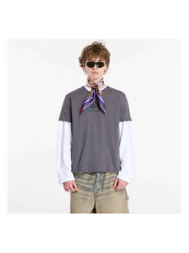 Тениска Alpha Industries Basic T-Shirt Contrast Stitch Grey Black/ Black L