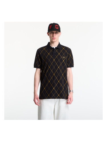 Тениска Fred Perry Argyle Print Fred Perry Shirt Black M