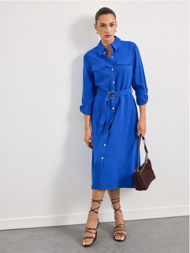 Mohito - Миди рокля тип риза - син