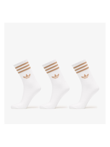 Чорапи adidas 3-Stripes Crew Socks 3-Pack White/ Cardboard S
