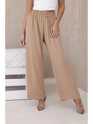 Дамски вискозен панталон Kesi Wide Leg капучино